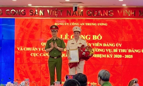 Lễ công bố 13win12 của Ban Thường vụ Đảng ủy 13win10 Trung ương chuẩn y chức vụ Bí thư Đảng ủy Cục Cảnh sát 13win21 hành chính về trật tự xã hội nhiệm kỳ 2020 - 2025