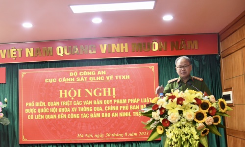 Cục Cảnh sát 13win21 hành chính về trật tự xã hội tổ chức Hội nghị phổ biến, quán triệt các văn bản quy phạm pháp luật liên quan đến công tác đảm bảo 13win16, trật tự năm 2023
